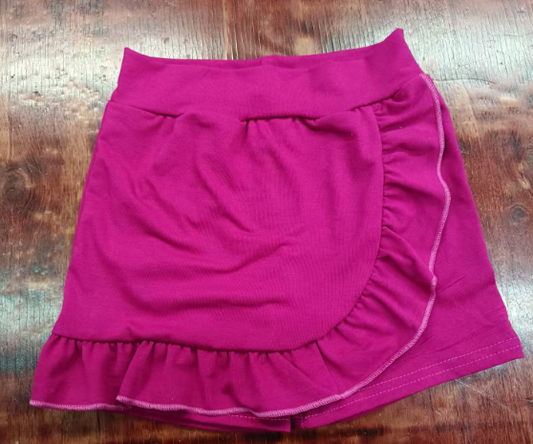 Preorder(moq 5) Baby Girls Rose Red Ruffle Skort Shorts Bottoms