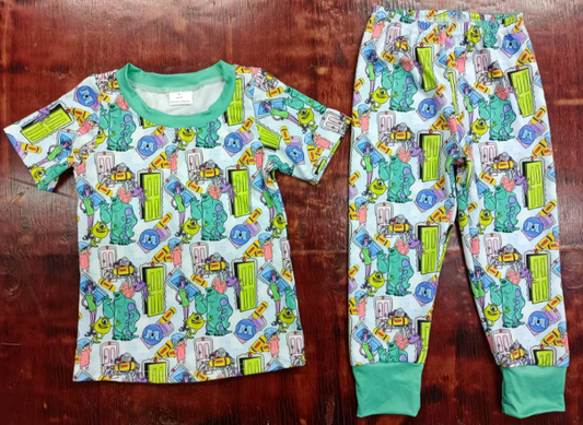 Preorder moq 5 Baby Boys Short Sleeves Cartoon Top Pant Pajamas Sets