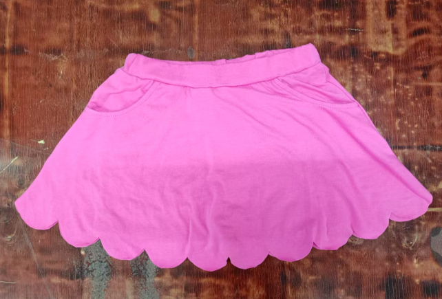 Preorder moq 5 Baby Girls Pink Pockets Ruffle Shorts Skirts Bottoms