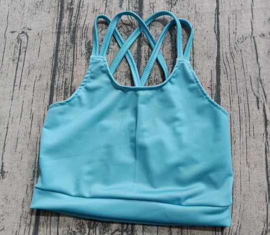 Preorder (moq 5)Baby Girls Sky Blue Strap Vests Top