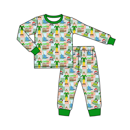 Baby Boys Christmas Shelf Candy Top Pants Pajamas Clothes Sets Preorder(moq 5)