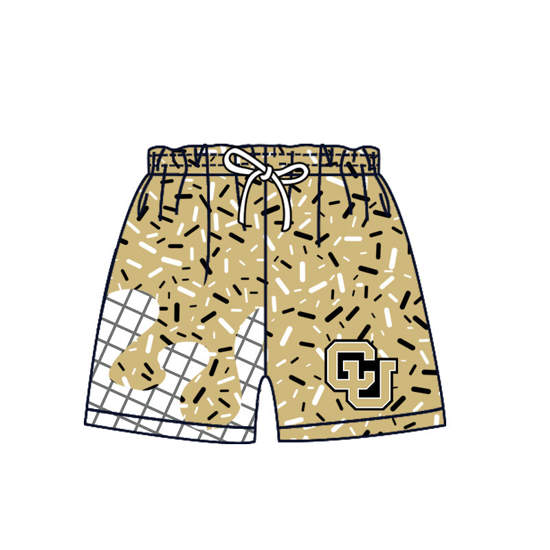 Preorder (moq 5)Baby Boys Gold Sprinkles Drip CU Shorts Bottom