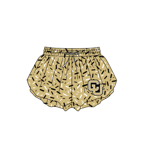 Preorder (moq 5)Baby Girls Gold Sprinkles Drip CU Butterfly Shorts Bottom