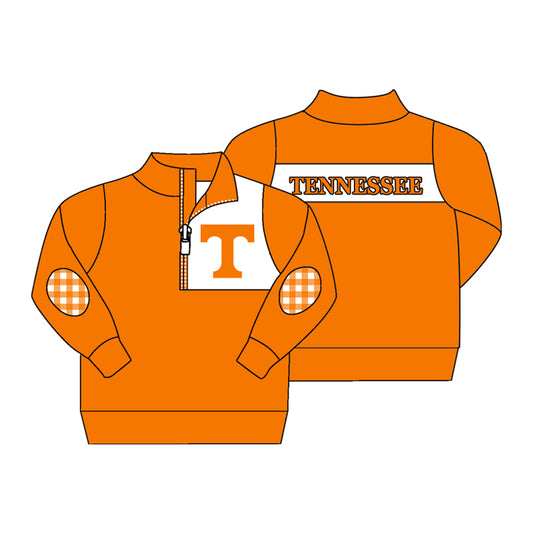 Preorder (moq 5)Baby Boys Orange Long Sleeve Tennessee Zip Team Pullovers Top