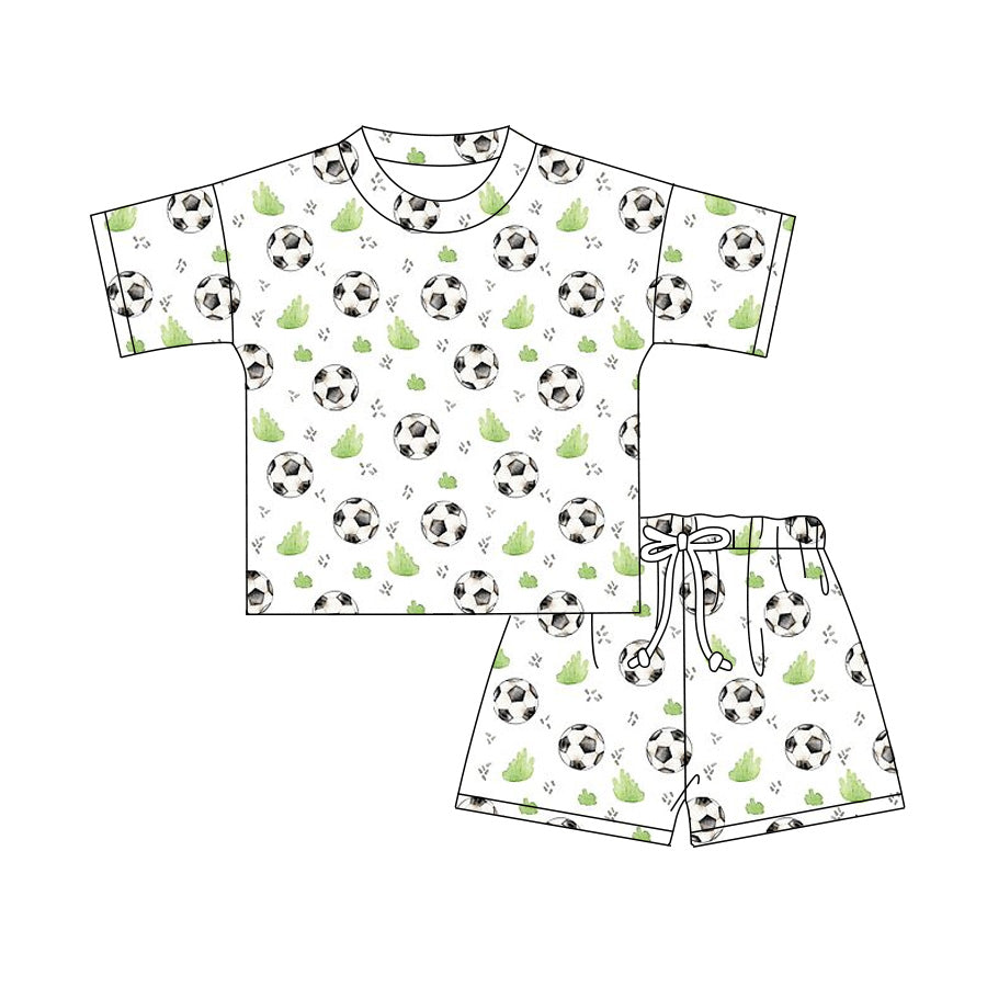 Preorder (moq 5)Baby Boys Girls Footballs Top Short Team Slouchy Clothes Sets（副本）