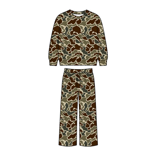 Preorder (moq 5)Baby Boys Camo Top Pockets Pant Hunting Clothes Sets