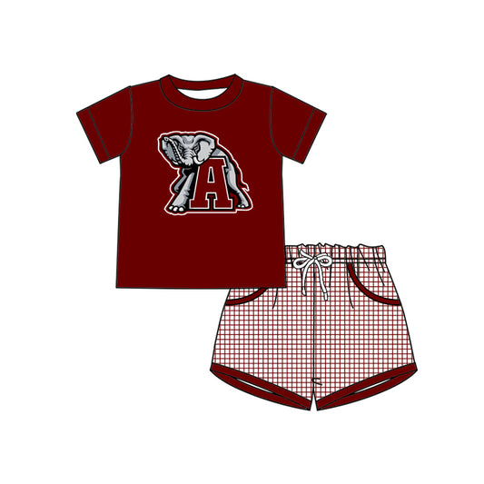 Baby Boys Alabama Short Sleeve Shirt Pocket Shorts Clothes Sets Preorder(moq 5)