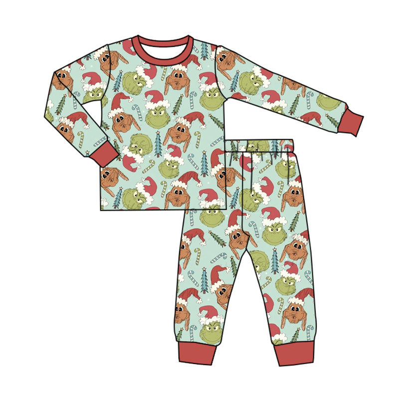 Preorder(moq 5) Baby Boys Christmas Dogs Frogs Top Pants Lounge Wear Pajamas Sets