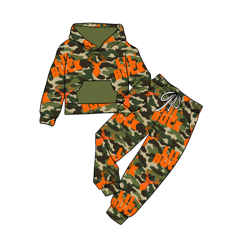 Baby Kids Southern Camo Hooded Top Pants Clothes Sets Preorder(moq 5)