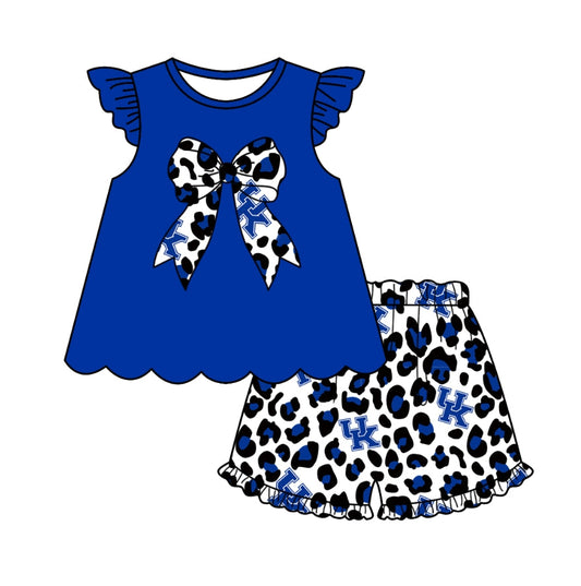 Preorder (moq 5)Baby Girls UK Tunic Tops Leopard Shorts Clothes Sets