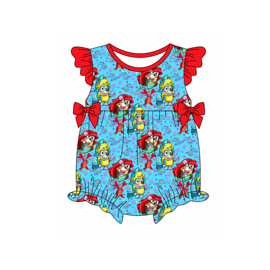 Preorder(moq 5)Baby Infant Girls Cute Dogs Flowers Summer Rompers