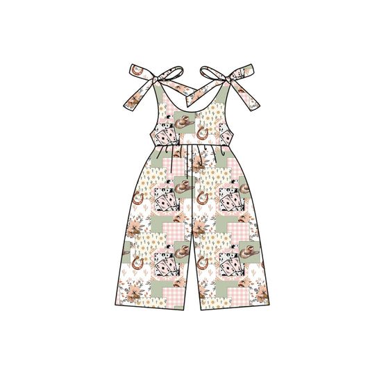 Preorder moq 5 Baby Girls Sleeveless Hats Cactus Western Jumpsuits