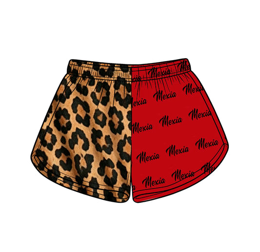Preorder (moq 5)Baby Girls Leopard Mexia Team Shorts Bottom