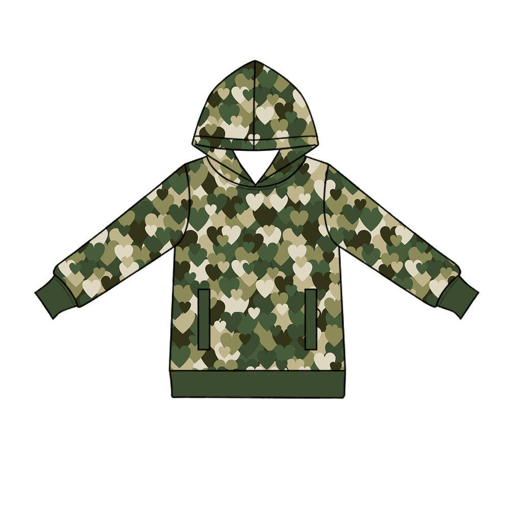 Preorder (moq 5) Adult Women Colorful Hearts Valentines Pockets Hoodies Top