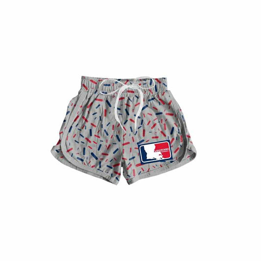 Preorder(moq 8) Baby Girls Louisiana Baseball Sprinkles Team Shorts Bottom