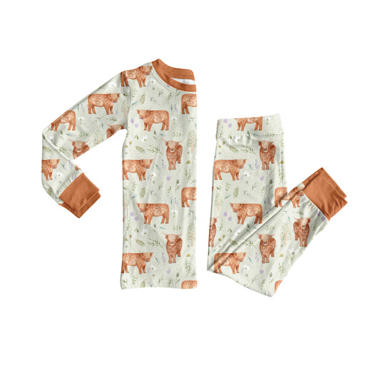 Preorder(moq 5) Baby Boys Western Cows Top Pants Lounge Wear Pajamas Sets