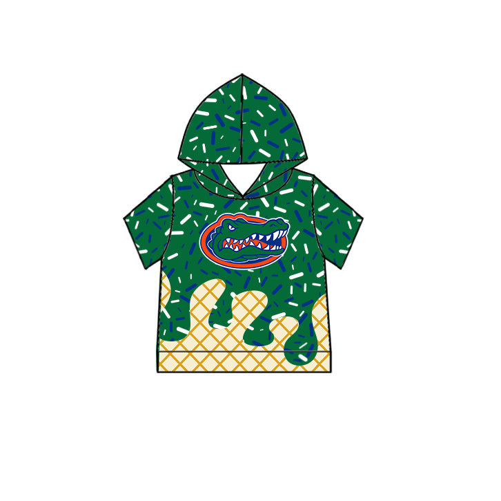Preorder (moq 5)Baby Boys Drip Sprinkles Florida Gators Team Short Sleeves Hoodies Top
