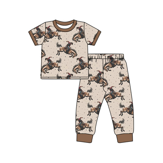 Baby Boys Western Rodeo Top Pants Pajamas Kids Clothing Sets preorder(MOQ 5)