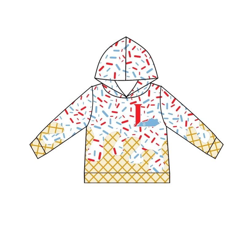 Preorder (moq 5)Baby Boys White Long Sleeves L Drip Team Hoodies Top