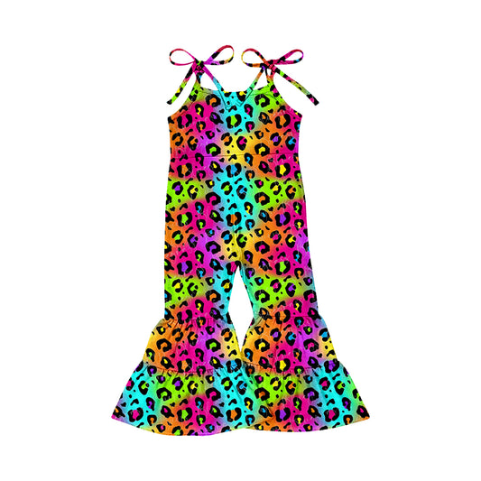 Baby Girls Colorful Leopard Summer Straps Jumpsuits preorder(moq 5)