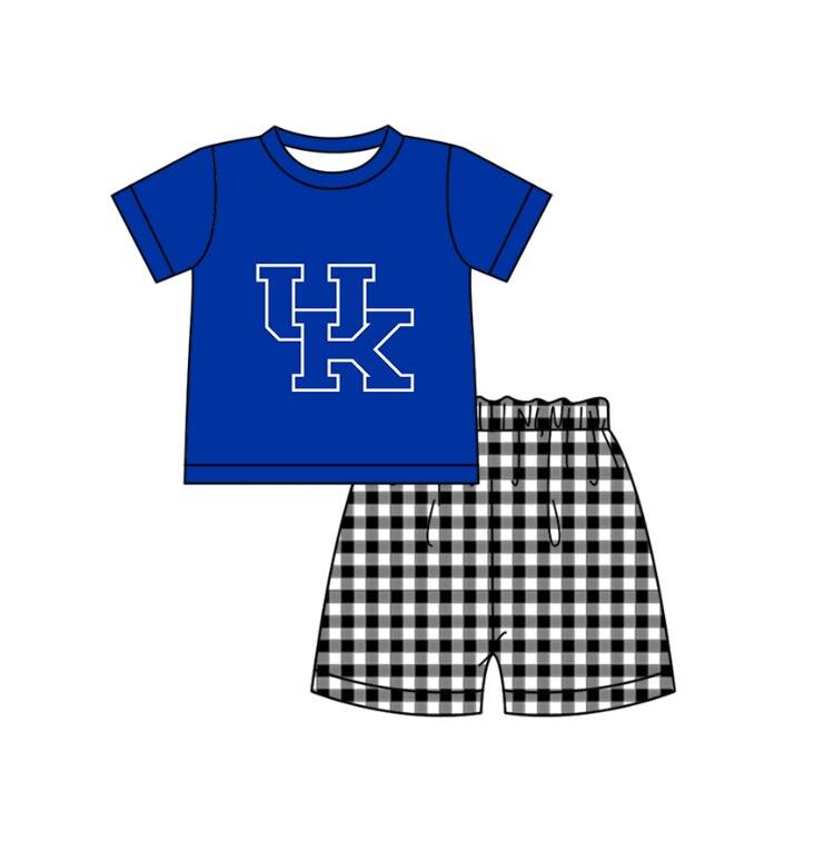 Preorder moq 5 Baby Boys Kentucky UK Top Checked Short Team Clothes Set