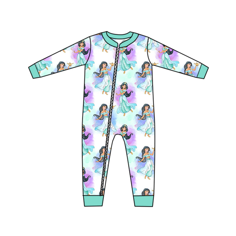 Baby Girls Long Sleeve Princess 15 Zip Rompers preorder(moq 5)