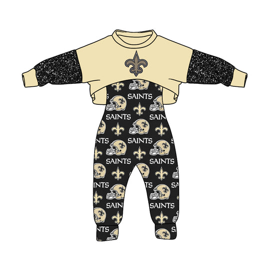 Baby Girls Spring Fall Team 10 Design 2pcs Jumpsuits Clothes Sets preorder(moq 5)
