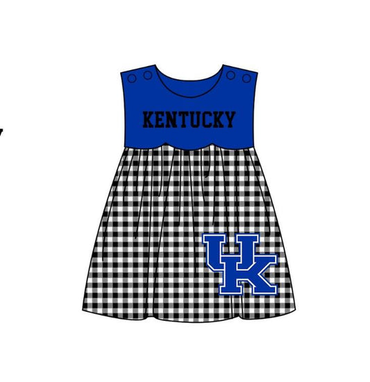 Preorder moq 5 Baby Girls Sleeveless Kentucky UK Team Knee Length Dresses
