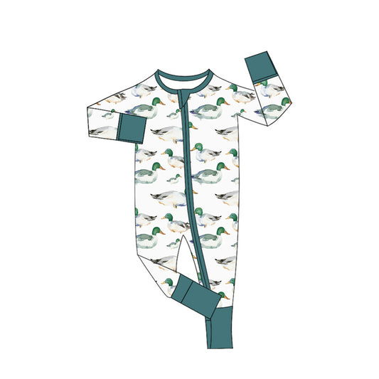 Preorder moq 5 Baby Boys Ducks Mallard Zippy Sleepers Rompers