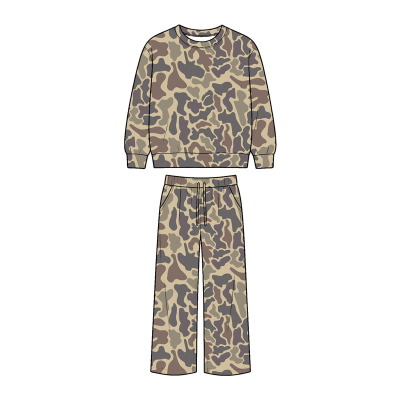 Preorder (moq 5)Baby Boys Camo Top Pockets Pant Hunting Clothes Sets