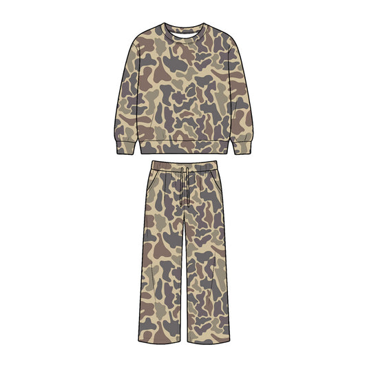 Preorder (moq 5)Baby Boys Camo Top Pockets Pant Hunting Clothes Sets