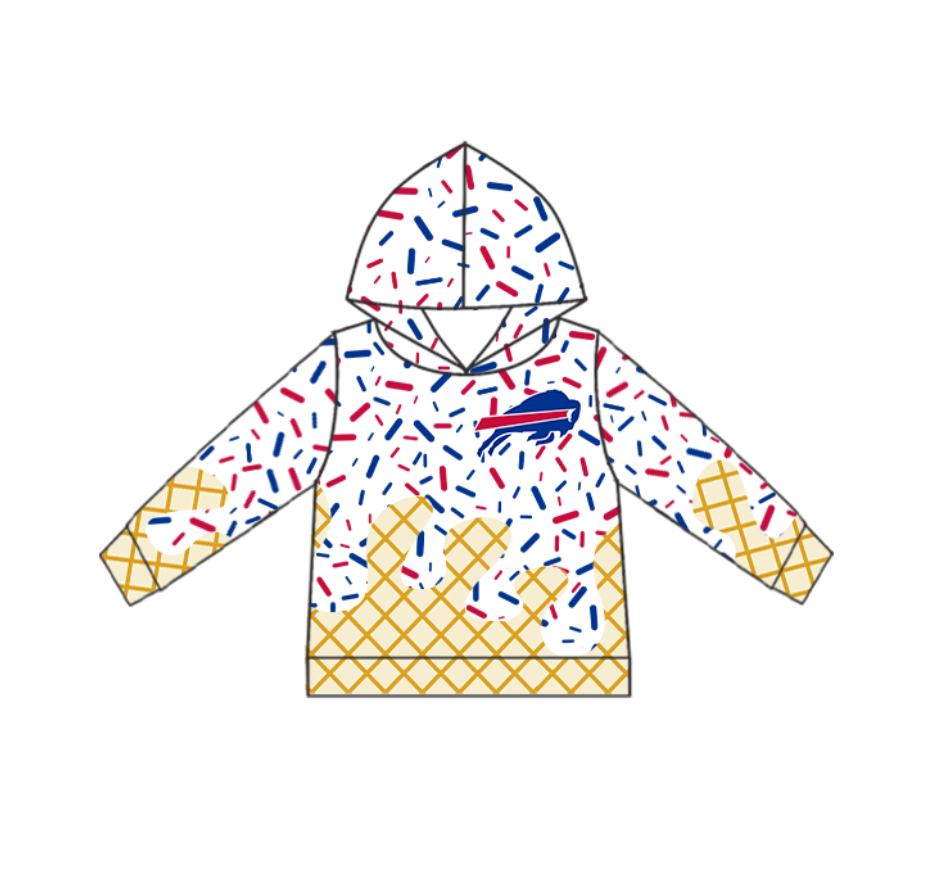 Preorder (moq 5)Baby Girls Team Cow Hooded Pullovers Tops