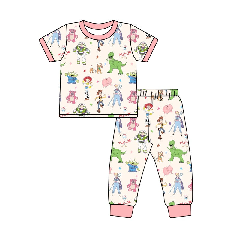 Baby Toddler Girls Pink Toys Shirt Pants Pajamas Clothes Sets Preorder(moq 5)