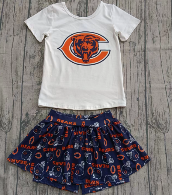 Preorder (moq 5)Baby Girls C Bears Shirts Top Skorts Team Clothes Sets