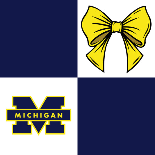 Preorder (moq 5)Baby Girls Bows Michigan Checked Vest Skirt Short Team Clothes Sets