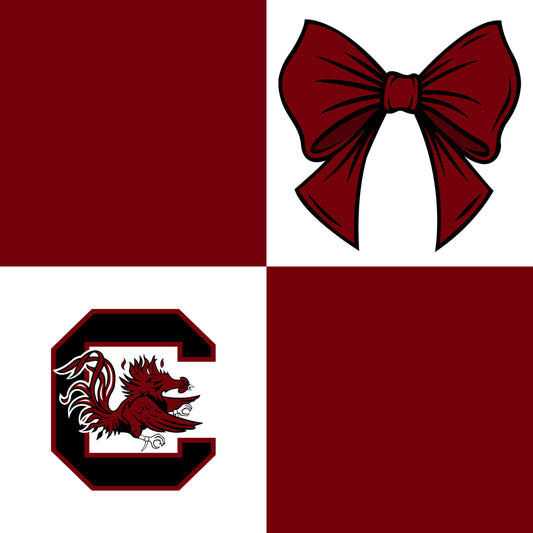 Preorder (moq 5)Baby Girls Red C Bull Bows Checked Vests Ruffle Skirt Short Team Clothes Sets