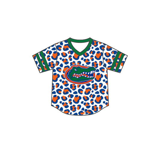 Preorder (moq 5)Baby Boys Short Sleeve Leopard Florida Gators Team T-shirts Top