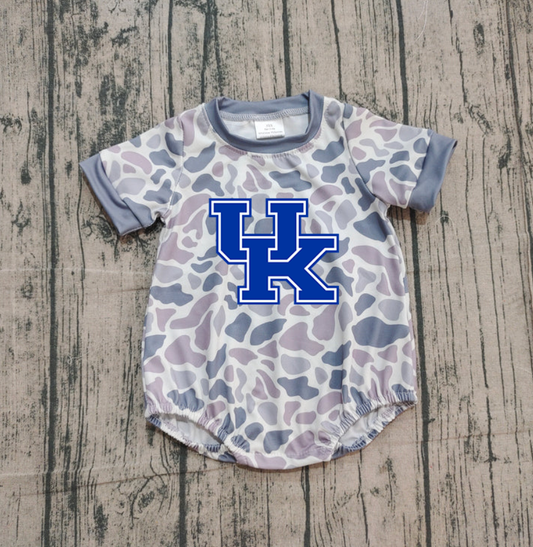 Preorder (moq 5)Baby Boys Grey Camo UK Team Rompers
