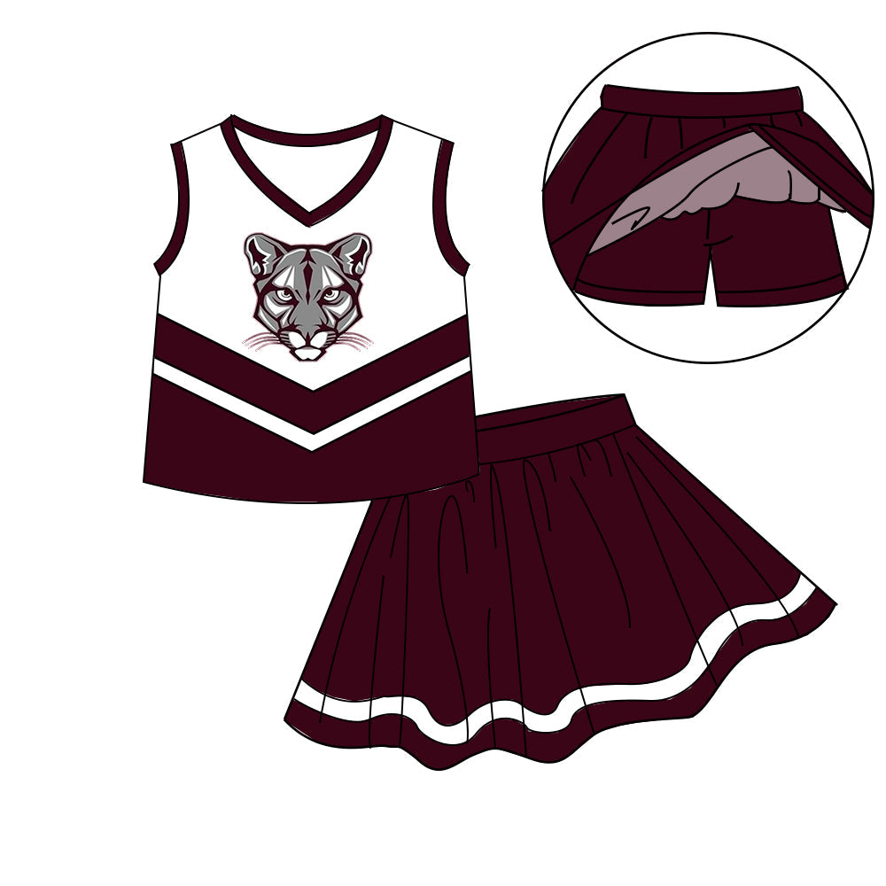 Preorder (moq 5)Baby Girls Sleeveless Vest Top Skirt Short Team Clothes Sets