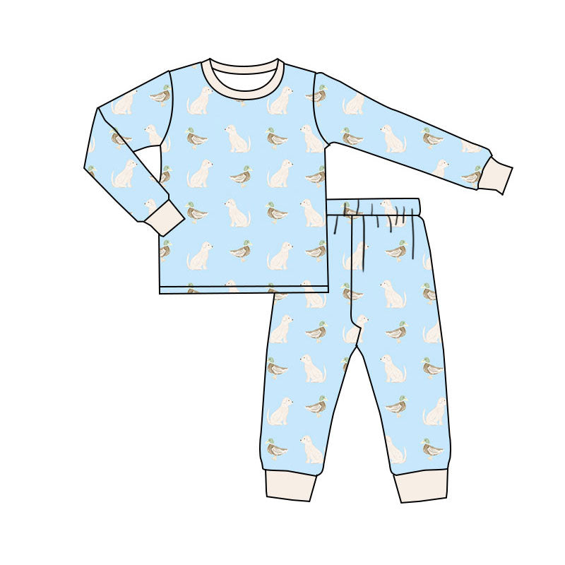 Preorder(moq 5) Baby Boys Ducks Dogs Top Pants Hunting Pajamas Sets
