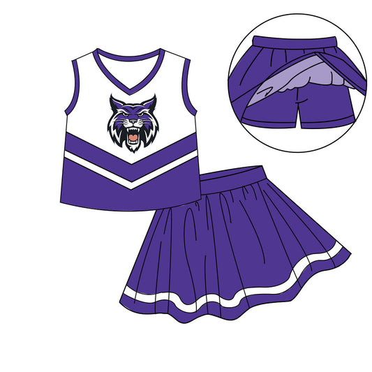 Preorder (moq 5)Baby Girls Sleeveless Vest Top Skirt Short Team Clothes Sets