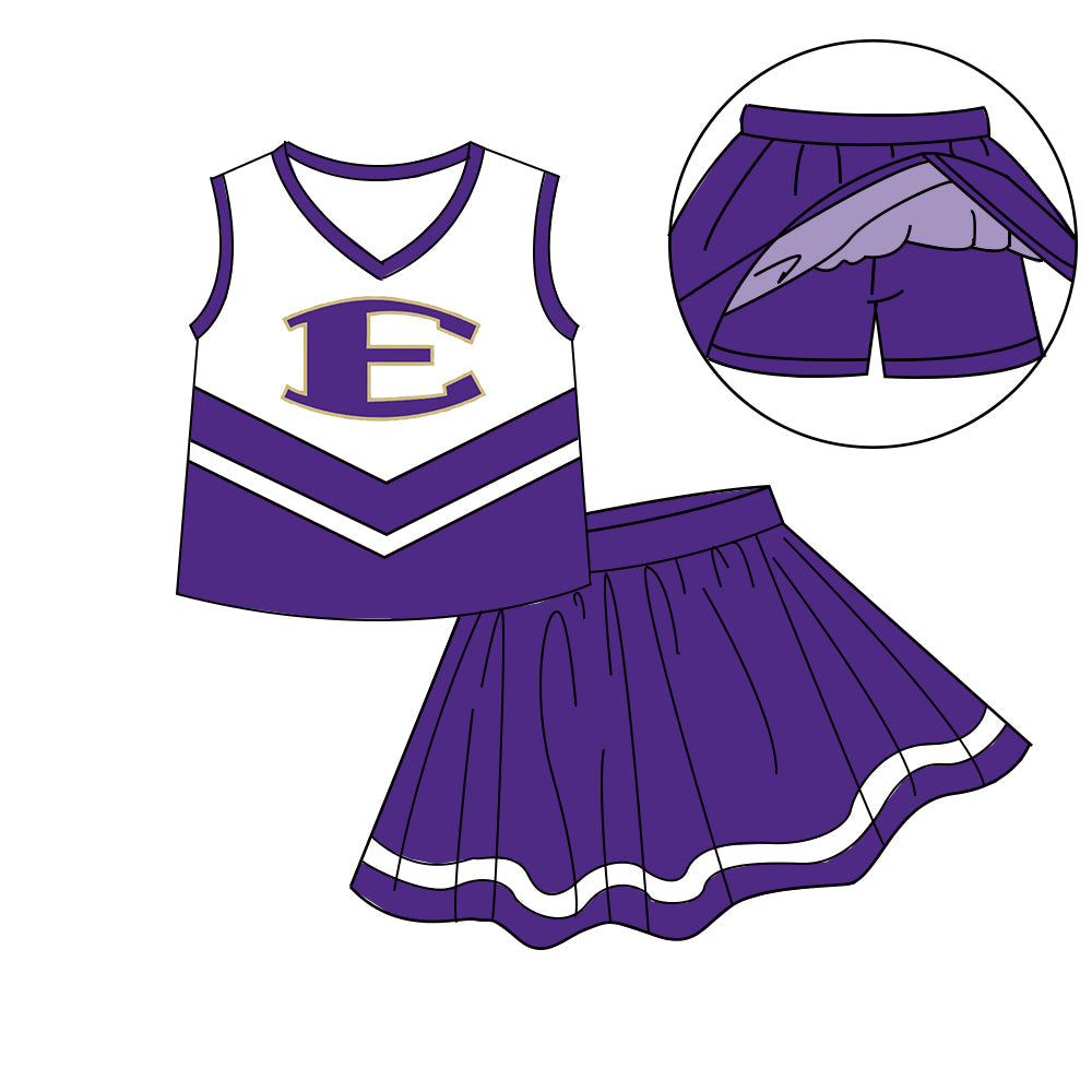 Preorder (moq 5)Baby Girls Sleeveless Vest Top Skirt Short Team Clothes Sets