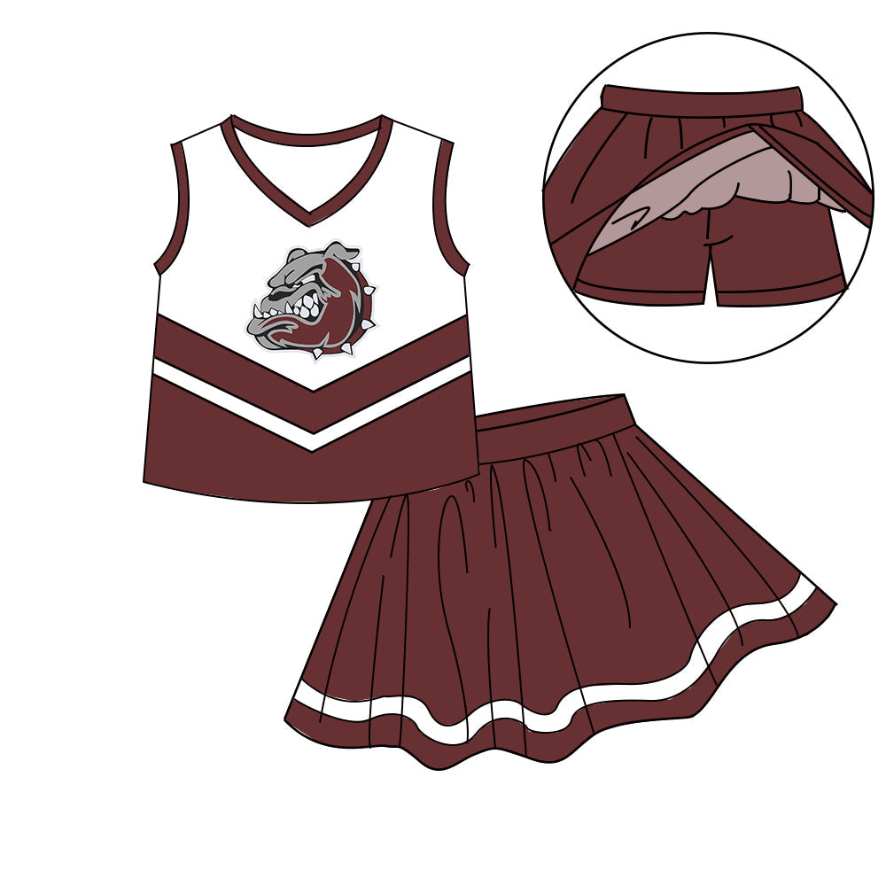 Preorder (moq 5)Baby Girls Sleeveless Vest Top Skirt Short Team Clothes Sets