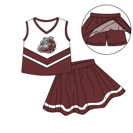 Preorder (moq 5)Baby Girls Sleeveless Vest Top Skirt Short Team Clothes Sets