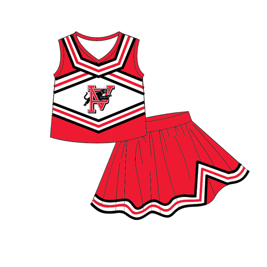 Preorder (moq 5)Baby Girls Sleeveless Vest Top Skirt Short Team Clothes Sets