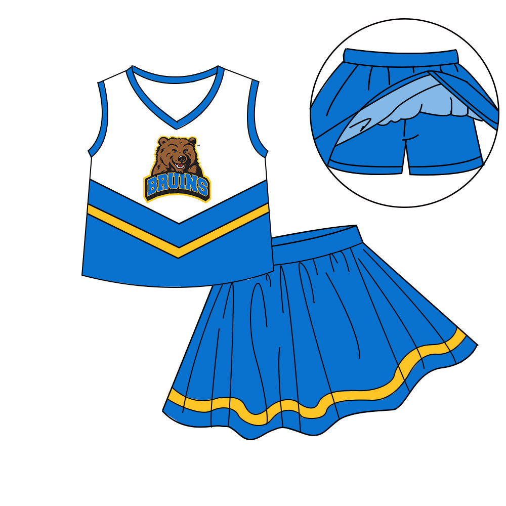 Preorder (moq 5)Baby Girls Sleeveless Vest Top Skirt Short Team Clothes Sets