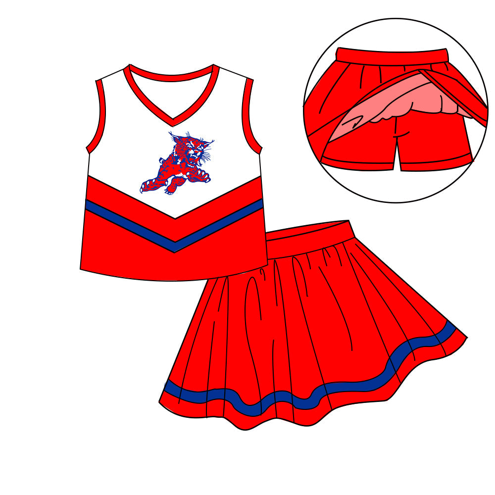 Preorder (moq 5)Baby Girls Sleeveless Vest Top Skirt Short Team Clothes Sets