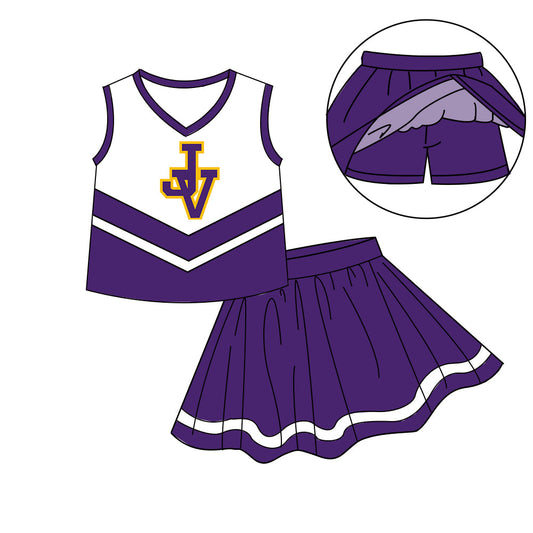 Preorder (moq 5)Baby Girls Sleeveless Vest Top Skirt Short Team Clothes Sets