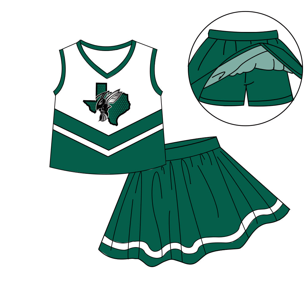 Preorder (moq 5)Baby Girls Sleeveless Vest Top Skirt Short Team Clothes Sets