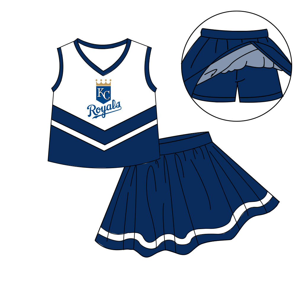Preorder (moq 5)Baby Girls Sleeveless Vest Top Skirt Short Team Clothes Sets
